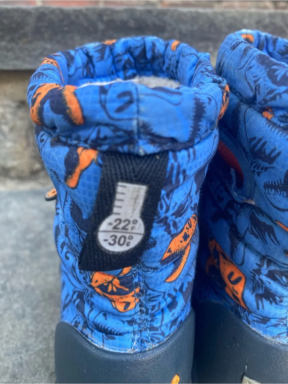 Bogs Kids Blue & Orange Dino Snow Boots